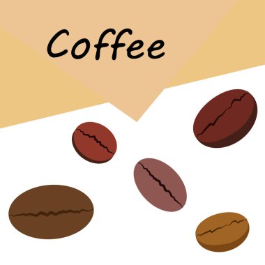 Kahve taneleri. Restoran için içecek menüsü, vektör arkaplanı.