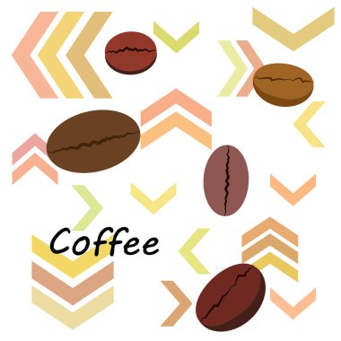 Kahve taneleri. Restoran için içecek menüsü, vektör arkaplanı.