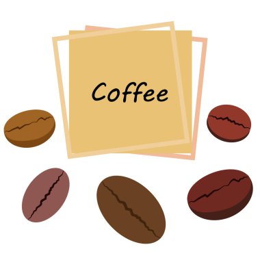 Kahve taneleri. Restoran için içecek menüsü, vektör arkaplanı.