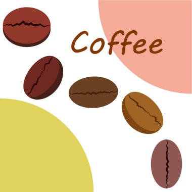 Kahve taneleri. Restoran için içecek menüsü, vektör arkaplanı.