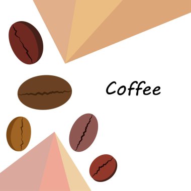 Kahve taneleri. Restoran için içecek menüsü, vektör arkaplanı.