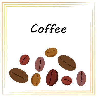 Kahve taneleri. Restoran için içecek menüsü, vektör arkaplanı.