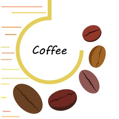 Kahve taneleri. Restoran için içecek menüsü, vektör arkaplanı.