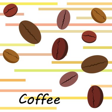 Kahve taneleri. Restoran için içecek menüsü, vektör arkaplanı.