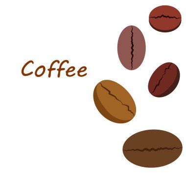 Kahve taneleri. Restoran için içecek menüsü, vektör arkaplanı.