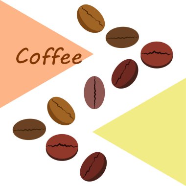 Kahve taneleri. Restoran için içecek menüsü, vektör arkaplanı.