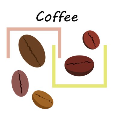 Kahve taneleri. Restoran için içecek menüsü, vektör arkaplanı.