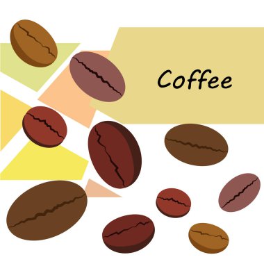 Kahve taneleri. Restoran için içecek menüsü, vektör arkaplanı.