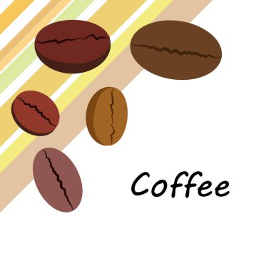 Kahve çekirdeği, kahve öğütücü. Bir kafe için tasarım elemanları. Vektör arkaplanı.