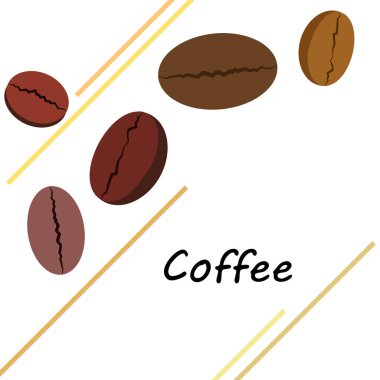 Kahve taneleri. Restoran için içecek menüsü, vektör arkaplanı.