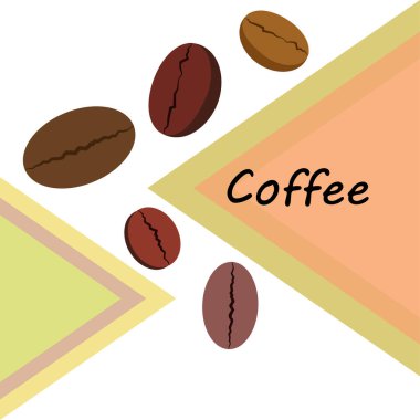 Kahve taneleri. Restoran için içecek menüsü, vektör arkaplanı.