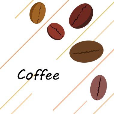 Kahve çekirdeği, kahve öğütücü. Bir kafe için tasarım elemanları. Vektör arkaplanı.