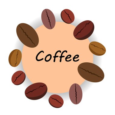 Kahve çekirdeği, kahve öğütücü. Bir kafe için tasarım elemanları. Vektör arkaplanı.