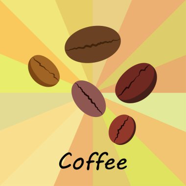 Kahve çekirdeği, kahve öğütücü. Bir kafe için tasarım elemanları. Vektör arkaplanı.