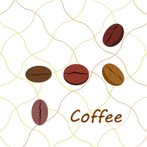 Coffee grains. Drinks menu for restaurant, vector background.