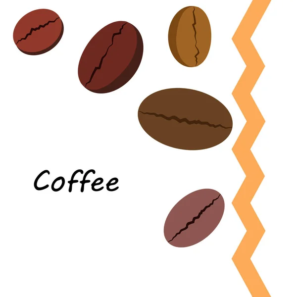 Ziarna Kawy Młynek Kawy Elementy Konstrukcyjne Kawiarni Tło Wektorowe — Zdjęcie stockowe