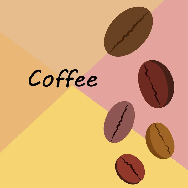 Kávészemek Itallap Éttermi Vektor Háttér — Stock Fotó
