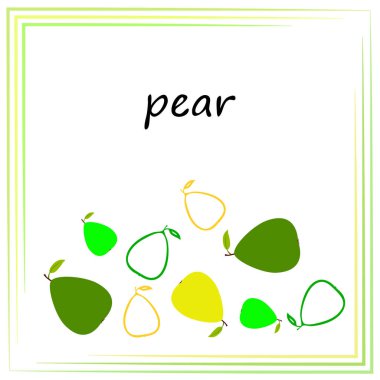 Armudun vektör çizimi. Taze karikatür organik meyve.