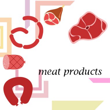 Bütün ayak, taze et. Çiftlik dükkanı konsepti için görüntü. Vektör arkaplanı.