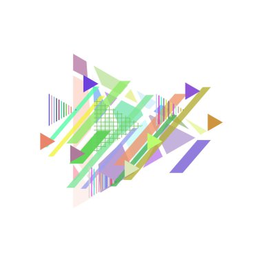 Beyaz arkaplanda renkli üçgenler, vektör illüstrasyonu