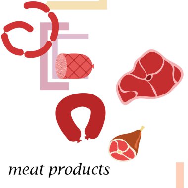 Bütün ayak, taze et. Çiftlik dükkanı konsepti için görüntü. Vektör arkaplanı.