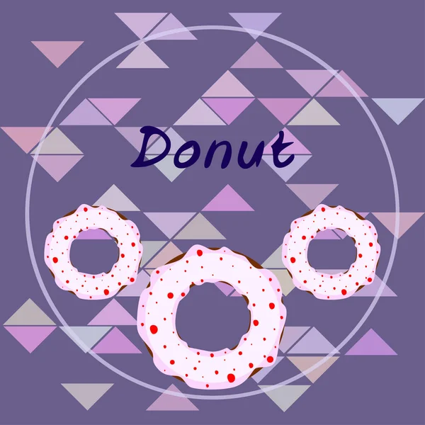 Donuts Mit Rosa Schokolade Zitrone Blauer Minzglasur Vektorhintergrund — Stockvektor