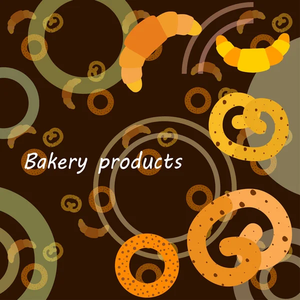 Bakery Bread Pastries Bagel Croissant Vector Illustration — Stock Vector