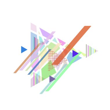 Beyaz arkaplanda renkli üçgenler, vektör illüstrasyonu