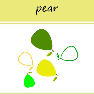 Armudun vektör çizimi. Taze karikatür organik meyve.