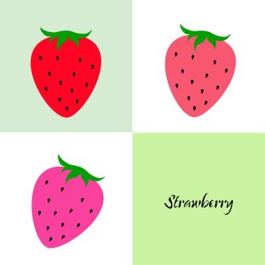 Gıda uygulamaları ve web siteleri için bahçe çileği veya çilek düz renk vektör simgesi