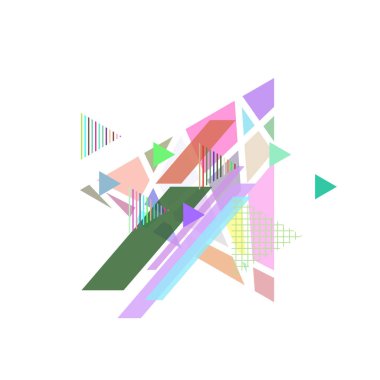 Beyaz arkaplanda renkli üçgenler, vektör illüstrasyonu