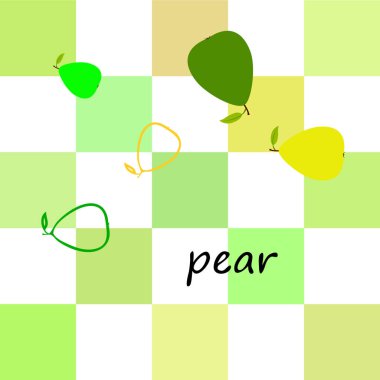 Armudun vektör çizimi. Taze karikatür organik meyve.