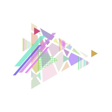 Beyaz arkaplanda renkli üçgenler, vektör illüstrasyonu