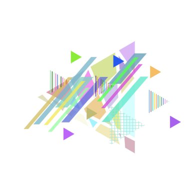 Beyaz arkaplanda renkli üçgenler, vektör illüstrasyonu