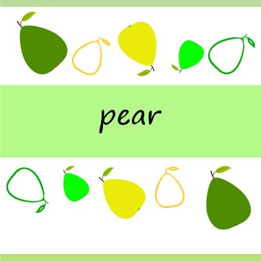 Armudun vektör çizimi. Taze karikatür organik meyve.