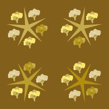 Karnabahar. Organik gıda posteri. Çiftçi pazarı tasarımı. Vektör arkaplanı.