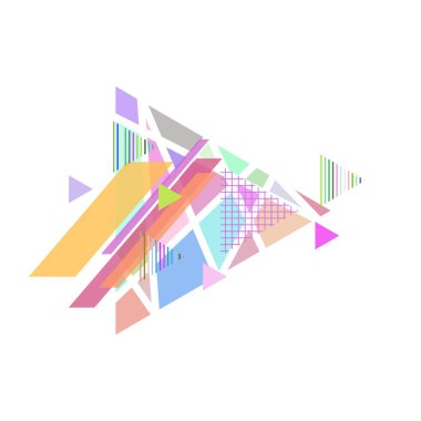 Beyaz arkaplanda renkli üçgenler, vektör illüstrasyonu