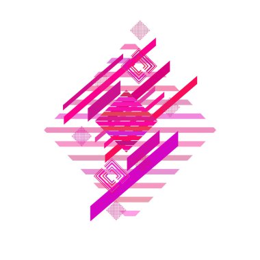 Beyaz arkaplanda fuşya eşkenarı, vektör illüstrasyonu