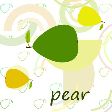 Armudun vektör çizimi. Taze karikatür organik meyve.