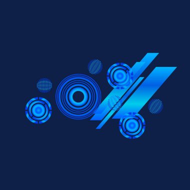 Siyah arkaplanda mavi daireler, vektör illüstrasyonu