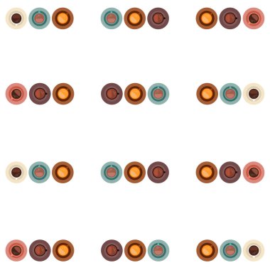 Bir fincan taze kahve. Vektör İllüstrasyonu. Kafeterya, Pankart ve Kartlar için Dekoratif Tasarım.