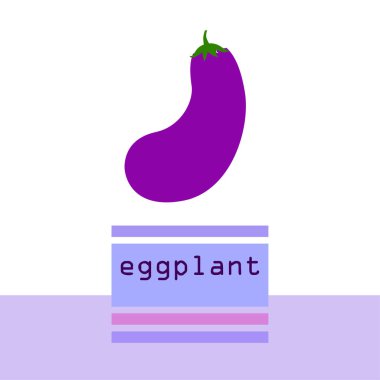 Patlıcan. Taze sebzeler. Organik gıda posteri. Çiftçi pazarı tasarımı. Vektör arkaplanı.