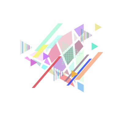 Beyaz arkaplanda renkli üçgenler, vektör illüstrasyonu