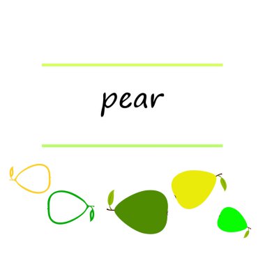 Armudun vektör çizimi. Taze karikatür organik meyve.