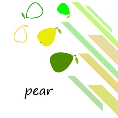 Armudun vektör çizimi. Taze karikatür organik meyve.