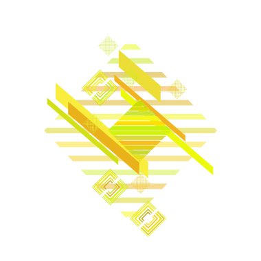 Beyaz arkaplanda sarı eşkenar dörtgen, vektör illüstrasyonu