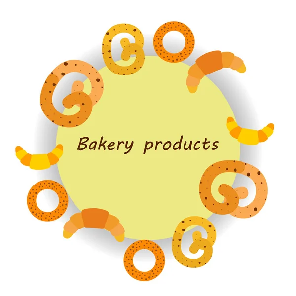 Pain Pâtisseries Boulangerie Bagel Croissant Illustration Vectorielle — Image vectorielle