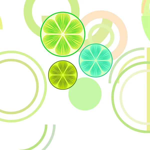 Zöld Felet Lime Vektor Illusztráció Háttér — Stock Vector