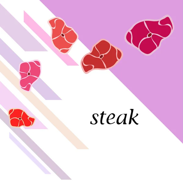 Steak Das Konzept Des Frischfleisches Vektorhintergrund — Stockvektor