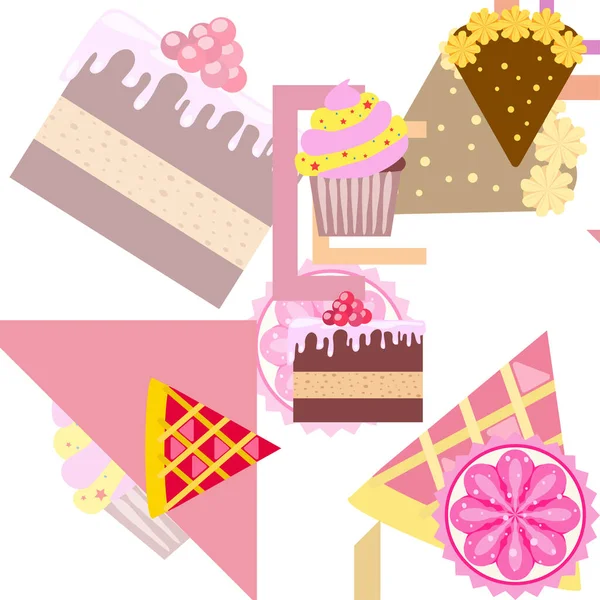 Conjunto Vectores Confección Pasteles Galletas Ilustración — Vector de stock